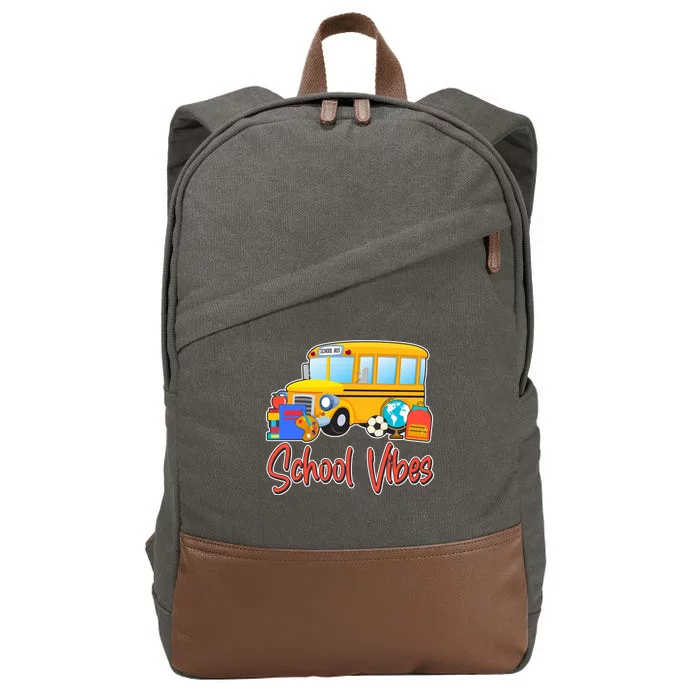 School Vibes Back to School Cotton Canvas Backpack