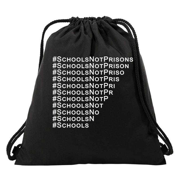 Schools Not Prisons Drawstring Bag