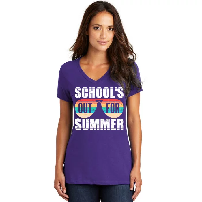 School's Out For Summer Shades Women's V-Neck T-Shirt