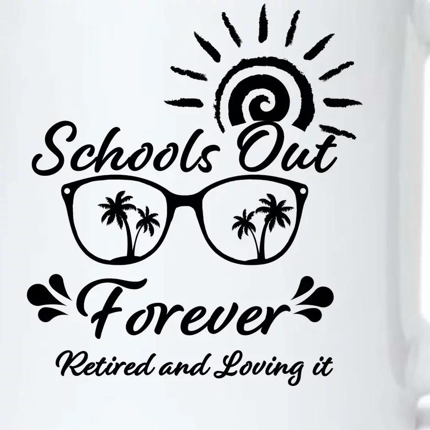 Schools Out Forever Retired & Loving It Black Color Changing Mug