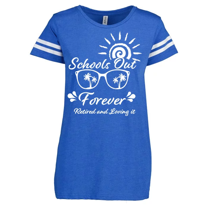 Schools Out Forever Retired & Loving It Enza Ladies Jersey Football T-Shirt