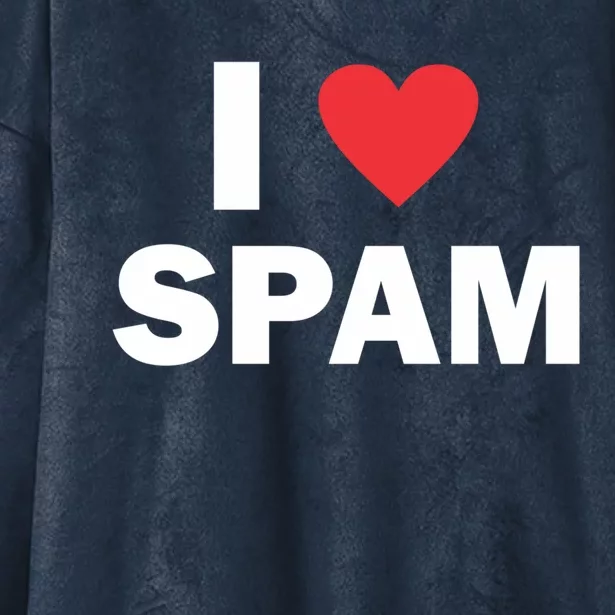 Spam Collection I Love Spam Gift Black Small Hooded Wearable Blanket