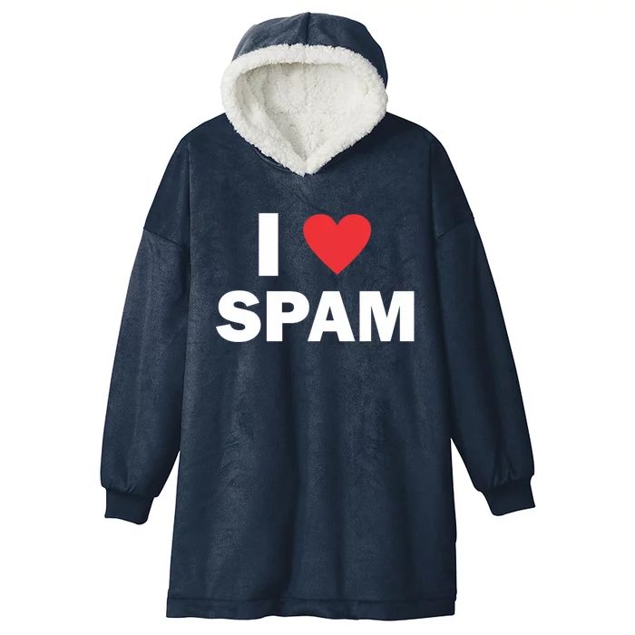 Spam Collection I Love Spam Gift Black Small Hooded Wearable Blanket