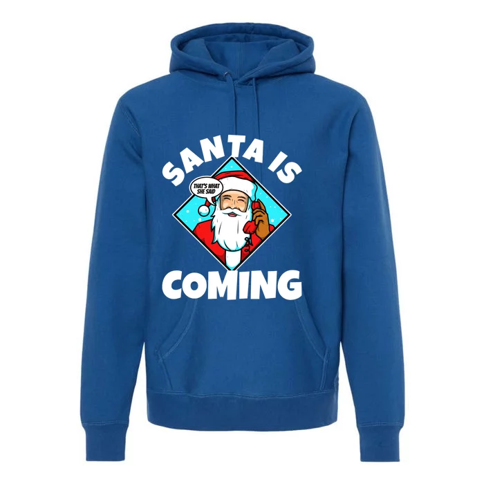 Santa Claus Is Coming ThatS What She Said Gift Premium Hoodie