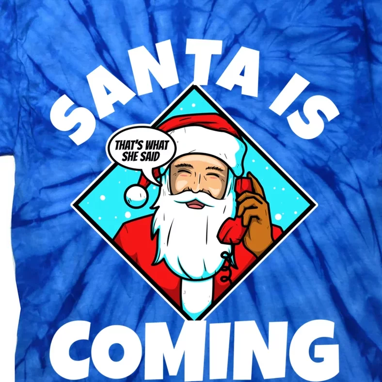 Santa Claus Is Coming ThatS What She Said Gift Tie-Dye T-Shirt