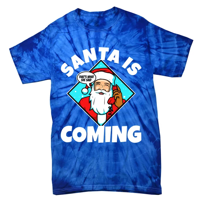 Santa Claus Is Coming ThatS What She Said Gift Tie-Dye T-Shirt