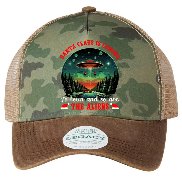 Santa Claus Is Coming To Town And So Are The Aliens Gift Legacy Tie Dye Trucker Hat