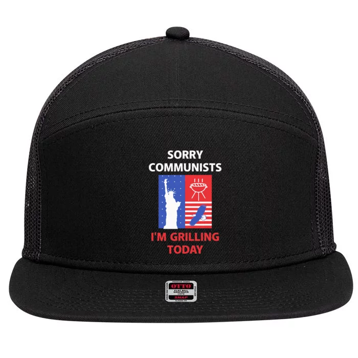 Sorry Communists IM Grilling Today 7 Panel Mesh Trucker Snapback Hat