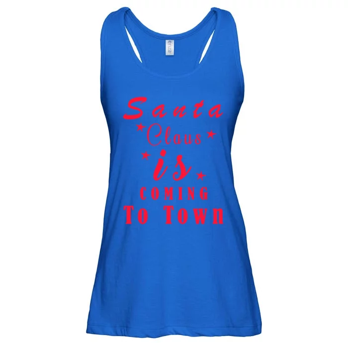 Santa Claus Is Coming To Town Christmas Celebration Gift Ladies Essential Flowy Tank