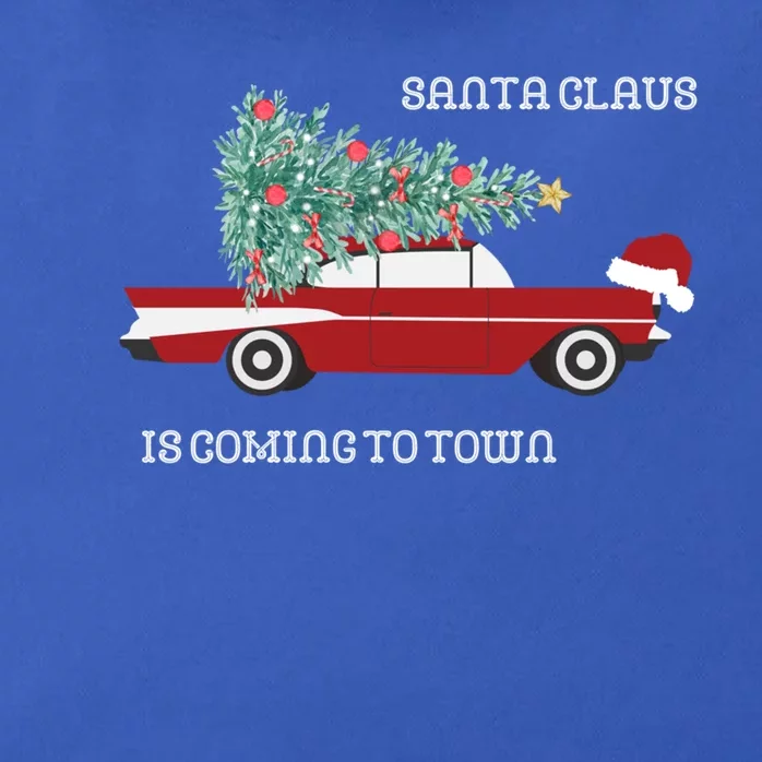 Santa Claus Is Coming To Town Christmas Tops And Funny Gift Zip Tote Bag