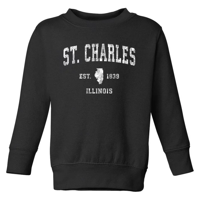 St. Charles Illinois Il Vintage Athletic Sports Toddler Sweatshirt