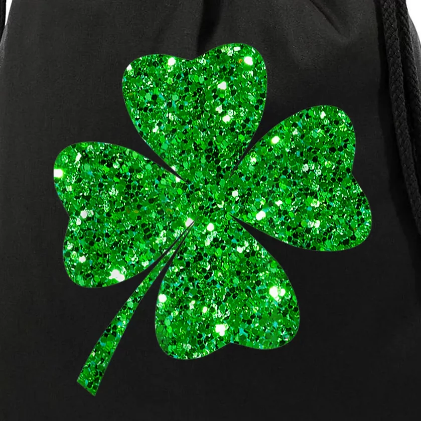 Sparkle Clover Irish Shirt For St Patricks &Amp; Pattys Day Drawstring Bag