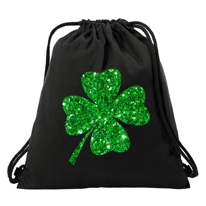 Sparkle Clover Irish Shirt For St Patricks &Amp; Pattys Day Drawstring Bag