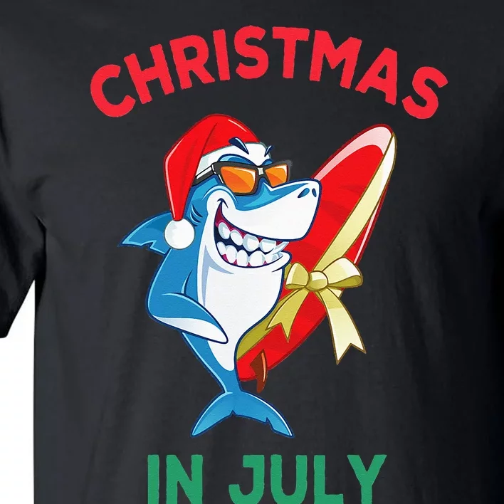 Shark Christmas In July Summer Vacation Beach Tall T-Shirt