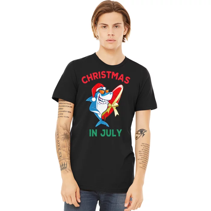 Shark Christmas In July Summer Vacation Beach Premium T-Shirt