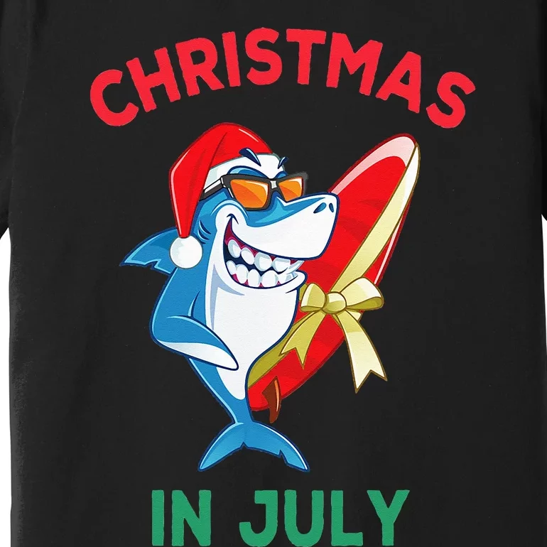 Shark Christmas In July Summer Vacation Beach Premium T-Shirt