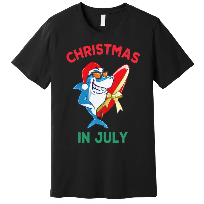 Shark Christmas In July Summer Vacation Beach Premium T-Shirt