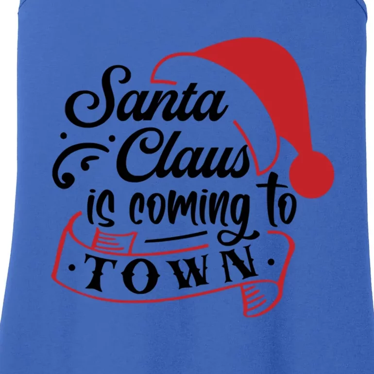 Santa Claus Is Coming To Town Santa Hat Design Gift Ladies Essential Tank