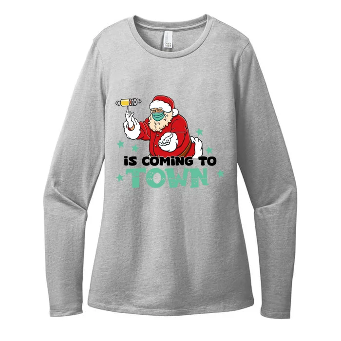 Santa Claus Is Coming To Town Gift Womens CVC Long Sleeve Shirt