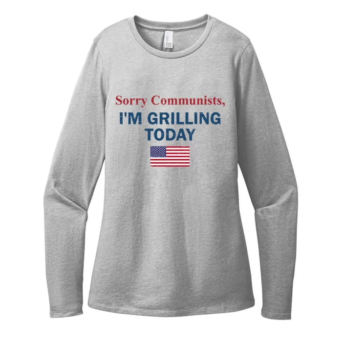 Sorry Communists Im Grilling Today Womens CVC Long Sleeve Shirt