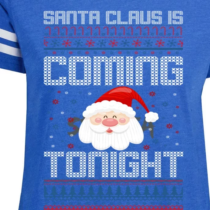 Santa Claus Is Coming Tonight Gift Enza Ladies Jersey Football T-Shirt