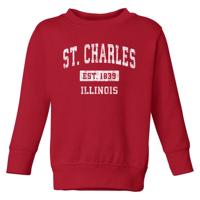 St. Charles Illinois Il Vintage Sports Toddler Sweatshirt