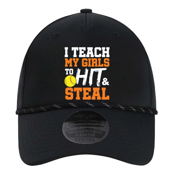 Softball Coach I Teach My Girl To Hit And Steal Gift Performance The Dyno Cap