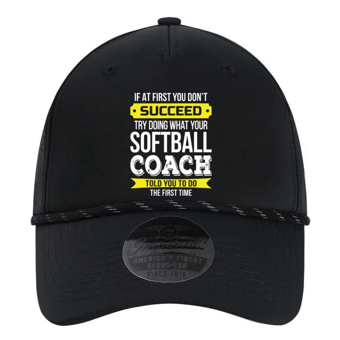 Softball Coach If At First You Dont Succeed Funny Performance The Dyno Cap