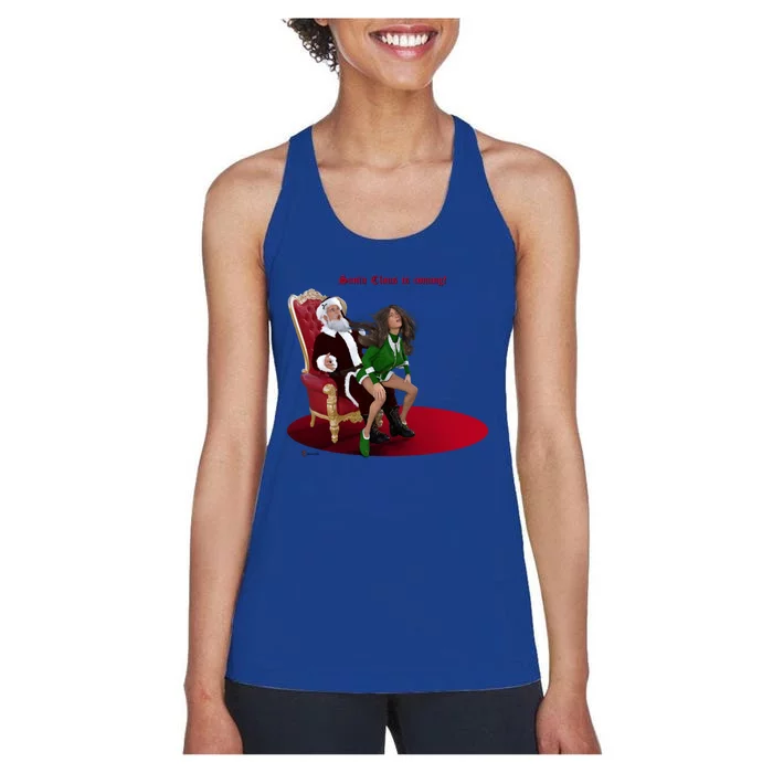 Santa Claus Is Coming! Gift Women's Racerback Tank