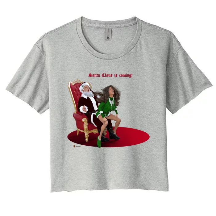 Santa Claus Is Coming! Gift Women's Crop Top Tee