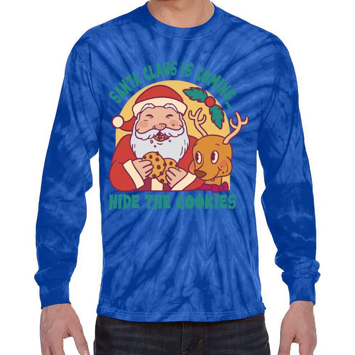 Santa Claus Is Coming Hide The Cookies Christmas Gift Tie-Dye Long Sleeve Shirt