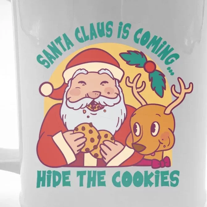 Santa Claus Is Coming Hide The Cookies Christmas Gift Front & Back Beer Stein