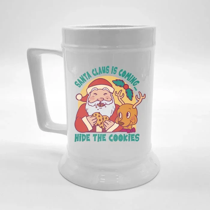 Santa Claus Is Coming Hide The Cookies Christmas Gift Front & Back Beer Stein