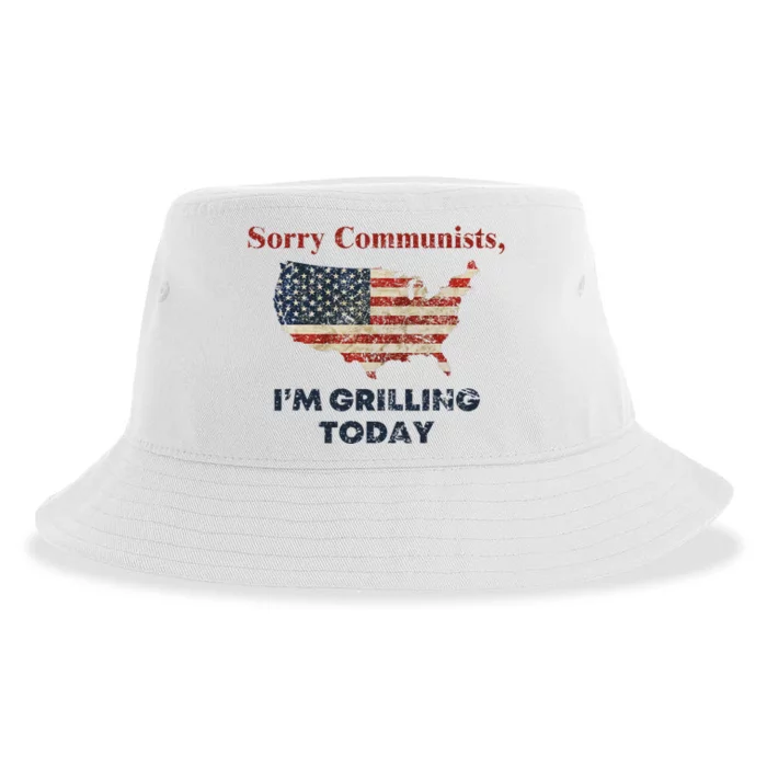 Sorry Communists IM Grilling Today Funny Bbq Design Sustainable Bucket Hat