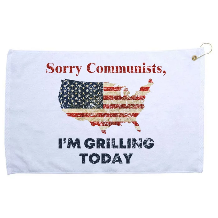 Sorry Communists IM Grilling Today Funny Bbq Design Grommeted Golf Towel