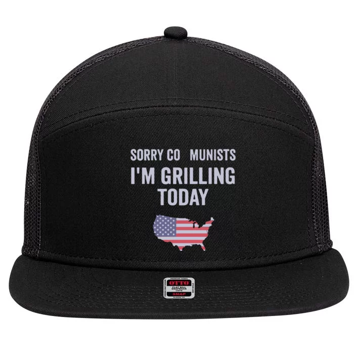 Sorry Communists IM Grilling Today 7 Panel Mesh Trucker Snapback Hat