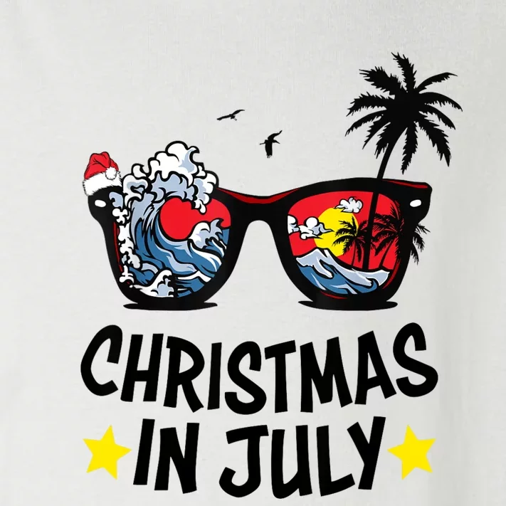 Sunglasses Christmas In July Santa Hat Summer Vacation Cute Toddler Long Sleeve Shirt