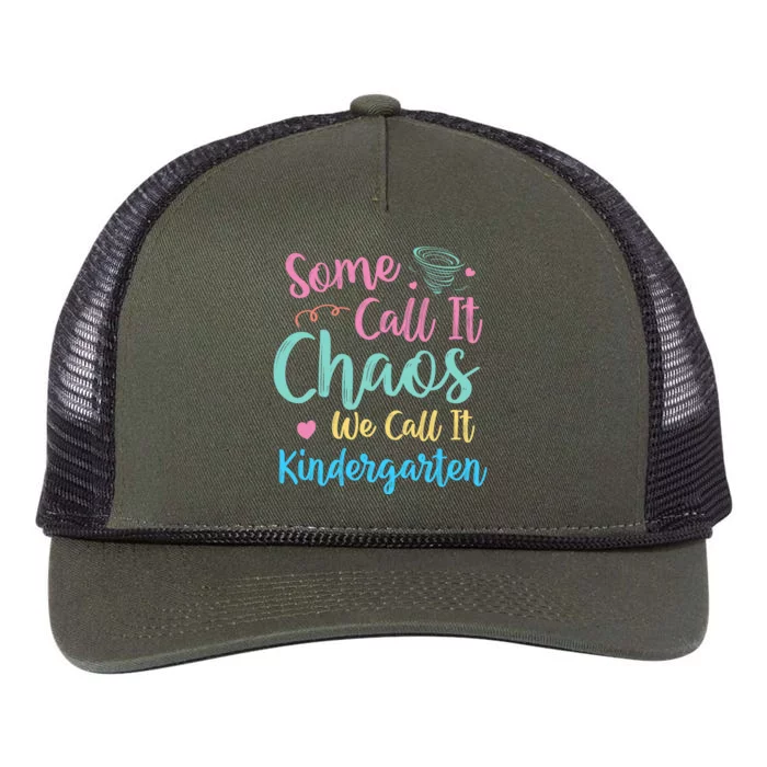 Some Call It Chaos We Call It Kindergarten Teacher Humor Retro Rope Trucker Hat Cap