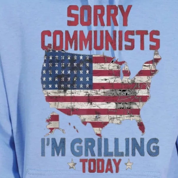 Sorry Communists Im Grilling Today Funny 4th Of July Bbq Unisex Surf Hoodie