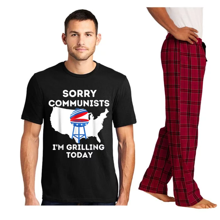 Sorry Communists Im Grilling Today Funny 4th Of July Bbq Pajama Set