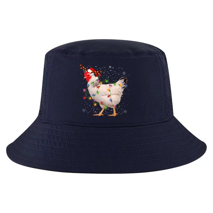 Santa Chicken In Christmas Light Funny Xmas Chicken Lover Gift Cool Comfort Performance Bucket Hat