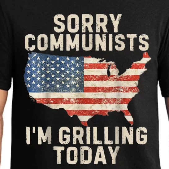 Sorry Communists Im Grilling Today Funny 4th Of July Bbq Pajama Set