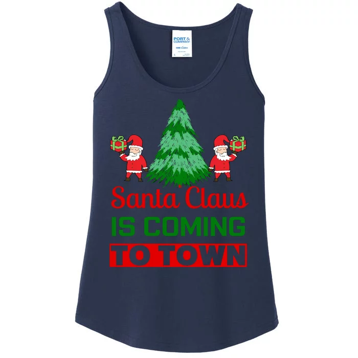 Santa Claus Is Coming To Town Ladies Essential Tank