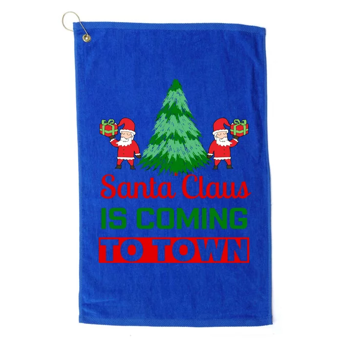 Santa Claus Is Coming To Town Platinum Collection Golf Towel