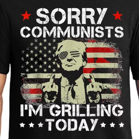 Sorry Communists Im Grilling Today Funny 4th Of July Bbq Pajama Set