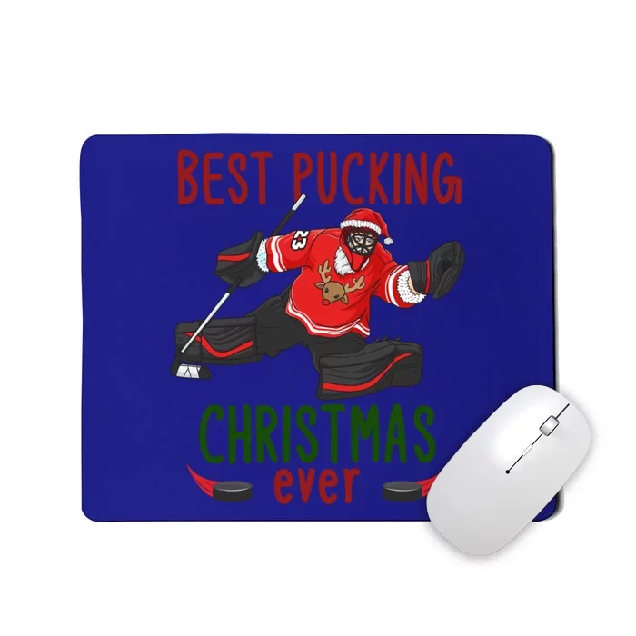 Santa Claus Ice Hockey Goalie Best Pucking Christmas Cool Gift Mousepad