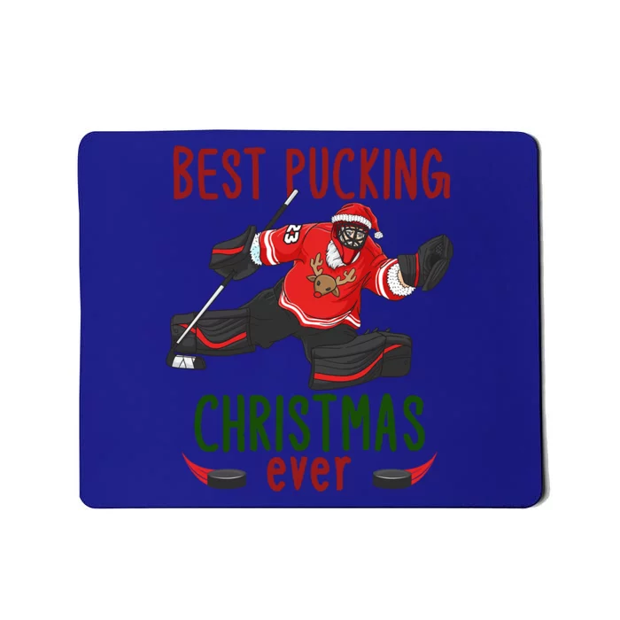 Santa Claus Ice Hockey Goalie Best Pucking Christmas Cool Gift Mousepad