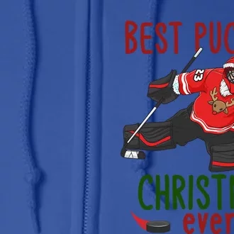 Santa Claus Ice Hockey Goalie Best Pucking Christmas Cool Gift Full Zip Hoodie