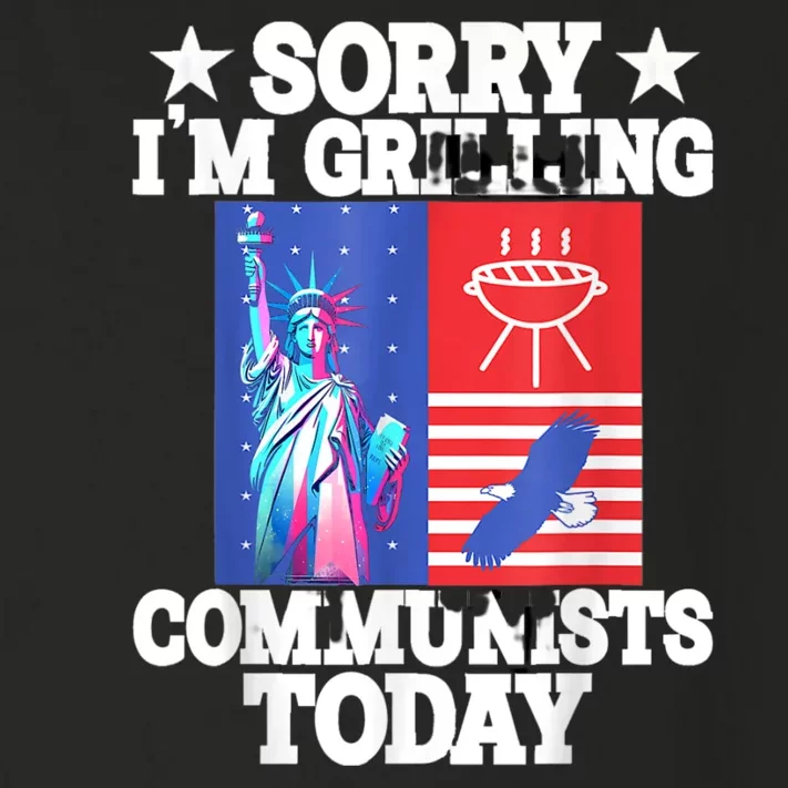 Sorry Communists Im Grilling Today Funny 4th Of July Bbq Toddler Long Sleeve Shirt