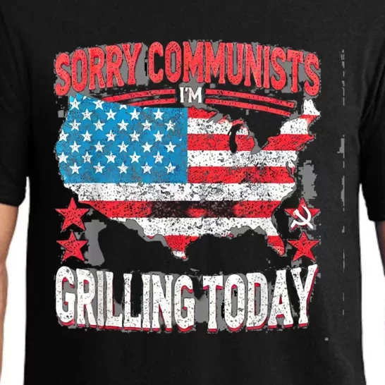 Sorry Communists Im Grilling Today Funny 4th Of July Bbq Pajama Set